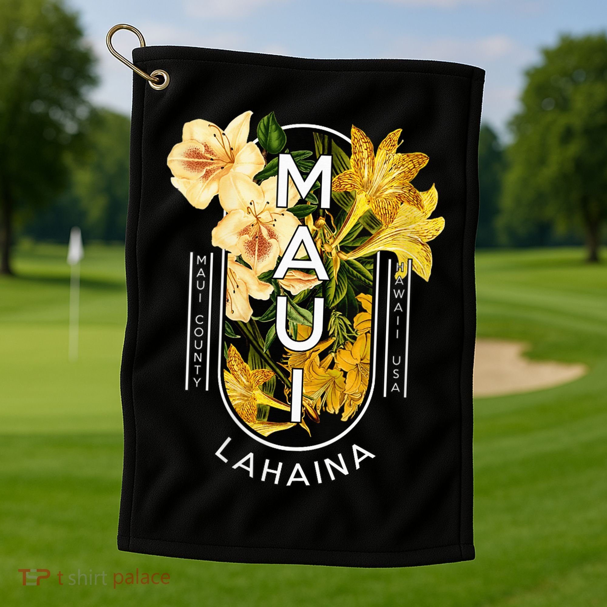 Hawaii Lahaina Maui Floral Golf Towel