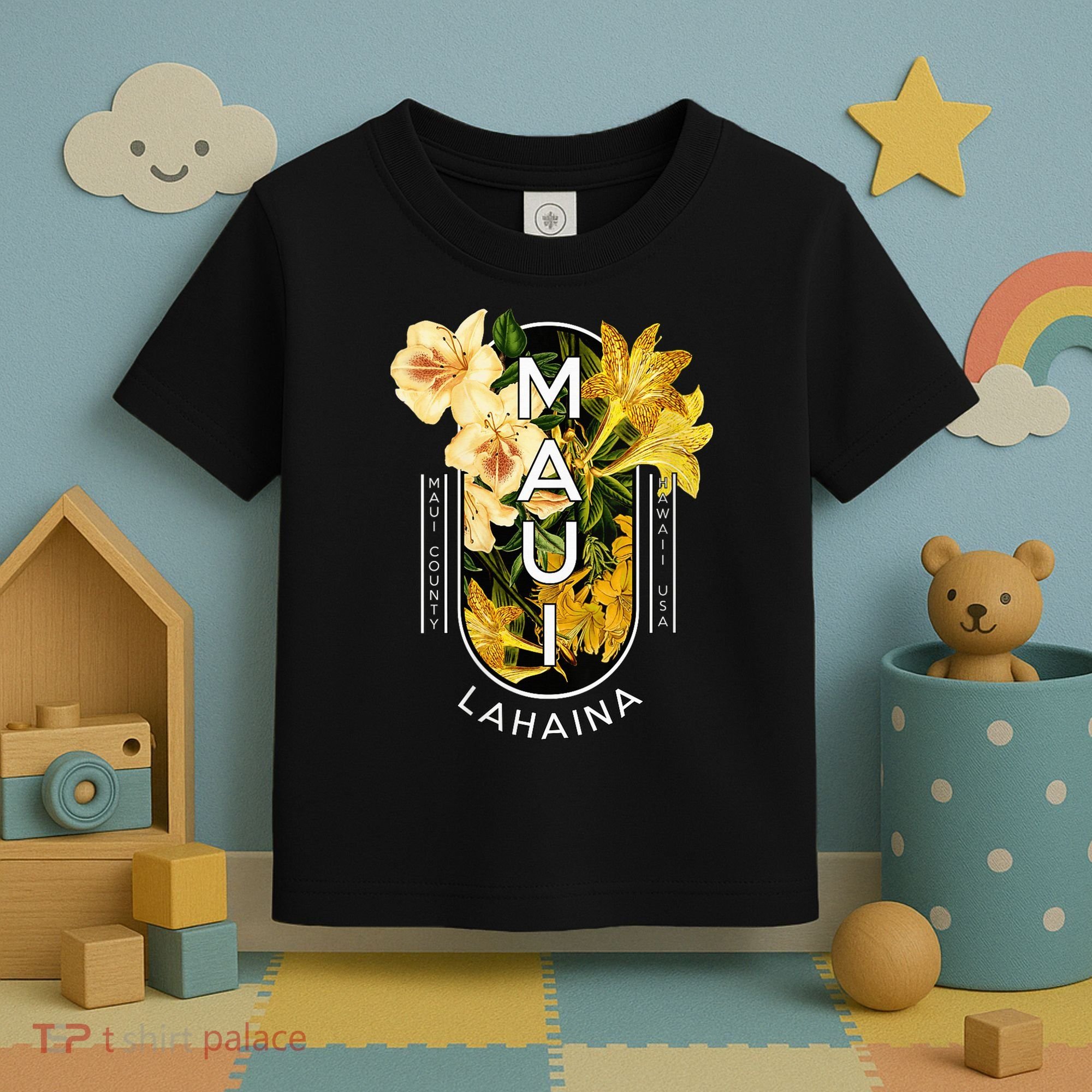 Hawaii Lahaina Maui Floral Toddler T-Shirt