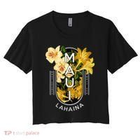 Hawaii Lahaina Maui Floral Women's Crop Top Tee thumb 0
