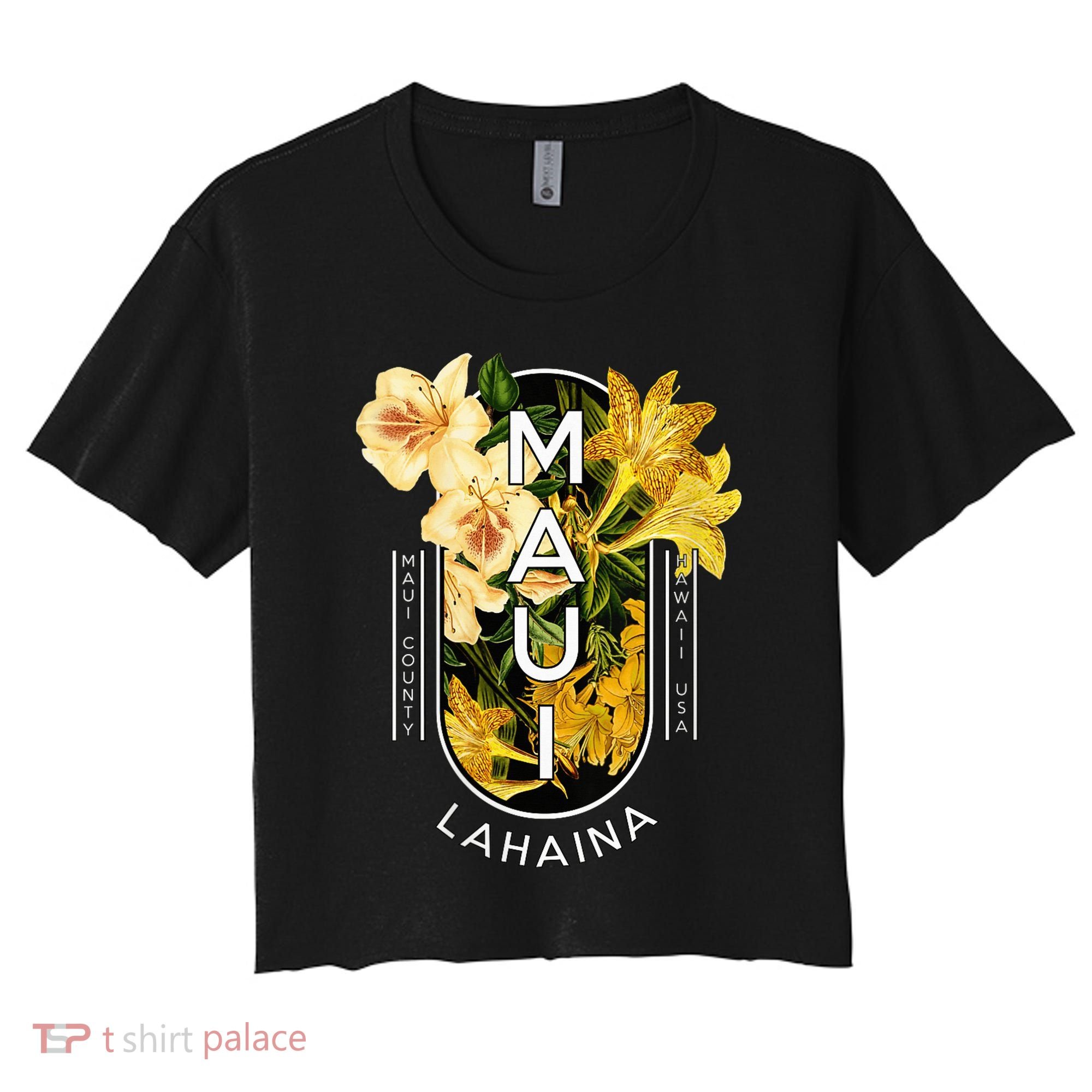 Hawaii Lahaina Maui Floral Women's Crop Top Tee