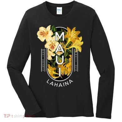 Hawaii Lahaina Maui Floral Women's Long Sleeve Shirt