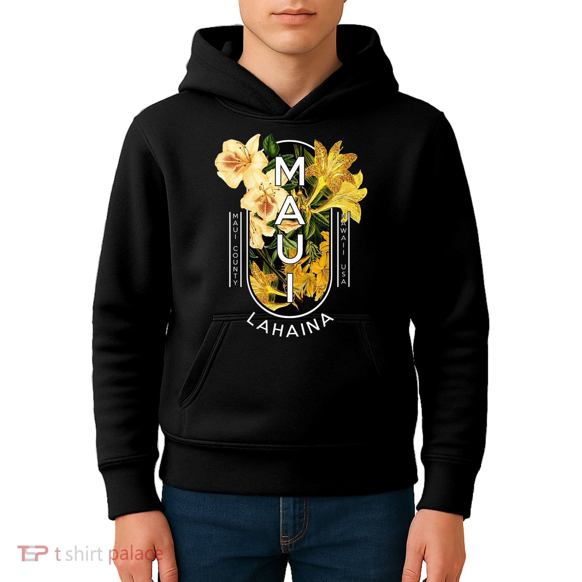 Hawaii Lahaina Maui Floral Kids Hoodie
