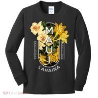 Hawaii Lahaina Maui Floral Kids Long Sleeve Shirt thumb 0