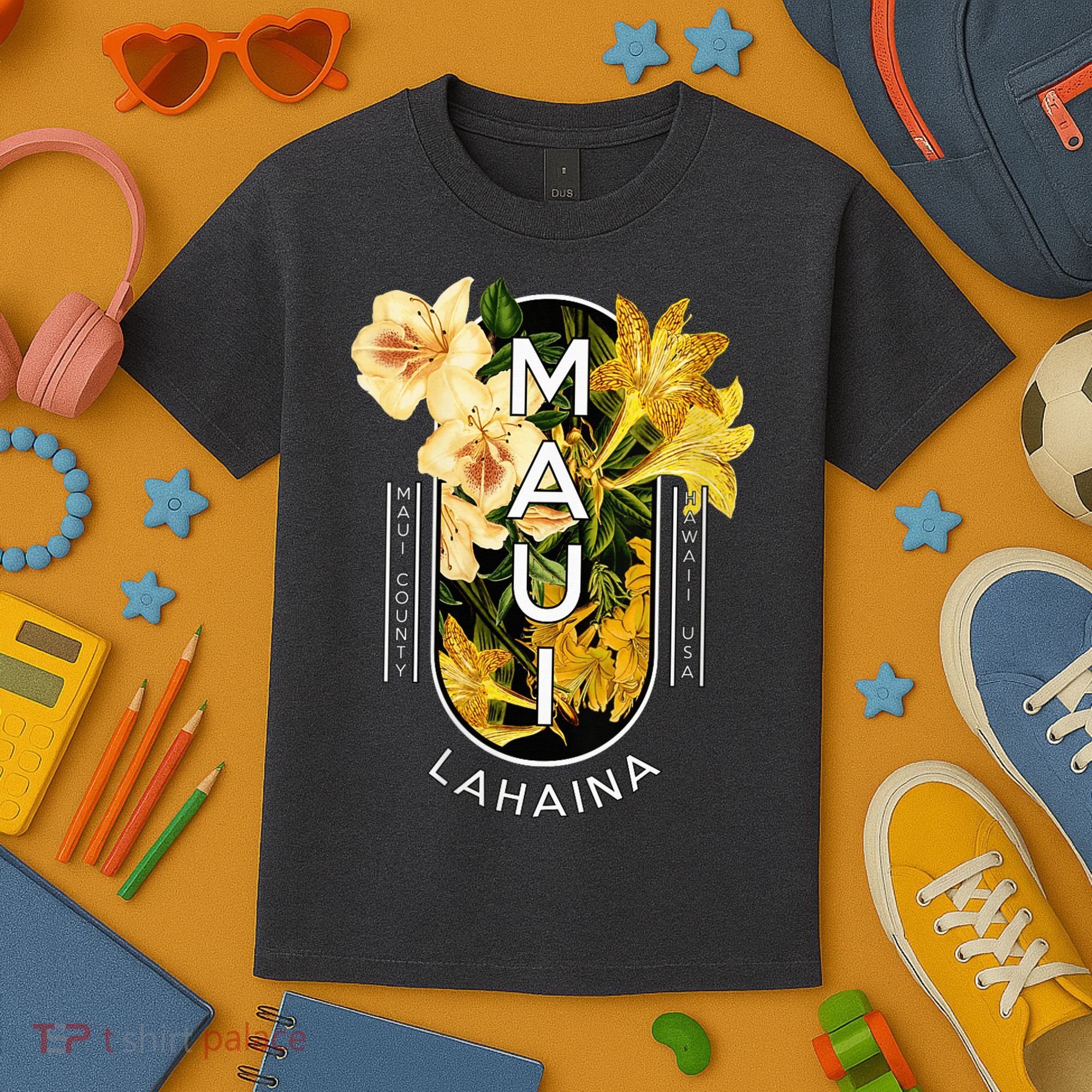 Hawaii Lahaina Maui Floral Kids T-Shirt
