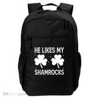 He Likes My Shamrocks Funny St Patricks Day Backpack thumb 0