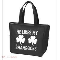 He Likes My Shamrocks Funny St Patricks Day Tote Bag thumb 3