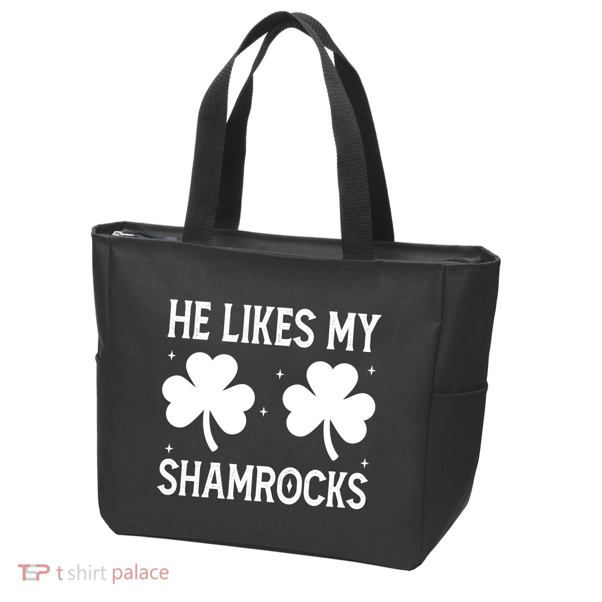 He Likes My Shamrocks Funny St Patricks Day Tote Bag