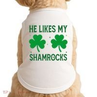 He Likes My Shamrocks Funny St Patricks Day Doggie Tank thumb 0