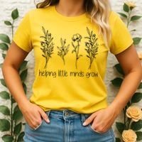 Helping Little Minds Grow Gift For Teacher Women's T-Shirt thumb 2