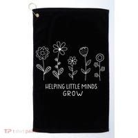 Helping Little Minds Grow Wildflower Kindergarten Teacher Golf Towel thumb 0