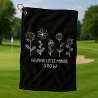 Helping Little Minds Grow Wildflower Kindergarten Teacher Golf Towel thumb 1