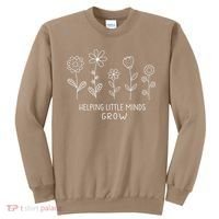 Helping Little Minds Grow Wildflower Kindergarten Teacher Sweatshirt thumb 0