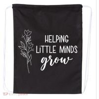 Helping Little Minds Grow Educator Teacher Drawstring Bag thumb 0