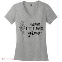 Helping Little Minds Grow Educator Teacher Women's V-Neck T-Shirt thumb 0