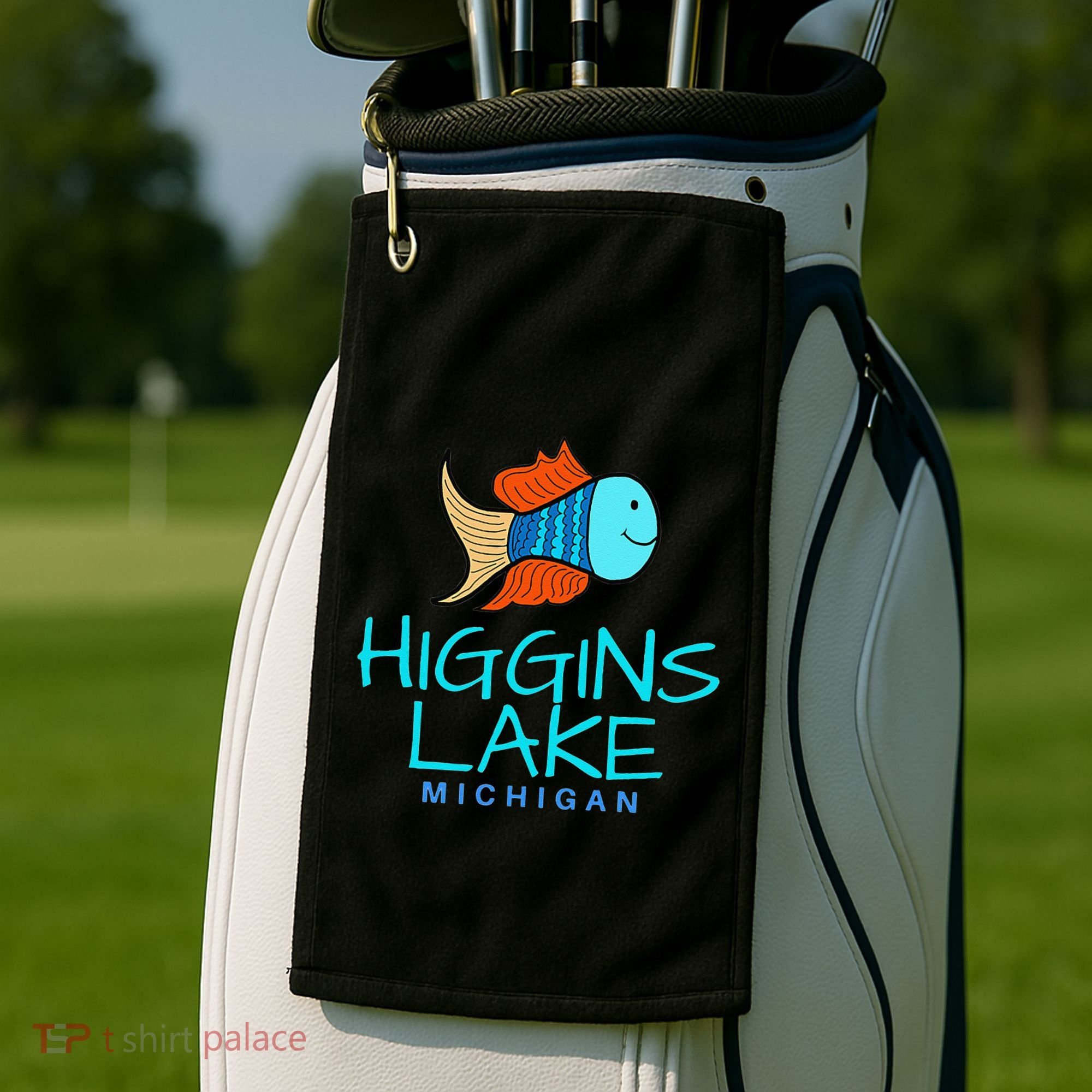 Higgins Lake Michigan , Boaters And Anglers MI Golf Towel