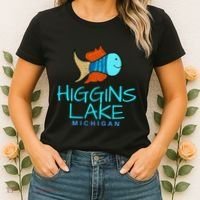 Higgins Lake Michigan , Boaters And Anglers MI Women's T-Shirt thumb 2