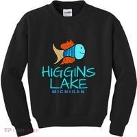Higgins Lake Michigan , Boaters And Anglers MI Kids Sweatshirt thumb 0