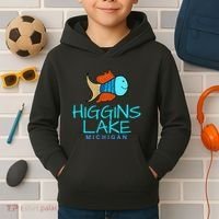 Higgins Lake Michigan , Boaters And Anglers MI Kids Hoodie thumb 2