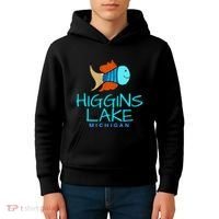 Higgins Lake Michigan , Boaters And Anglers MI Kids Hoodie thumb 4