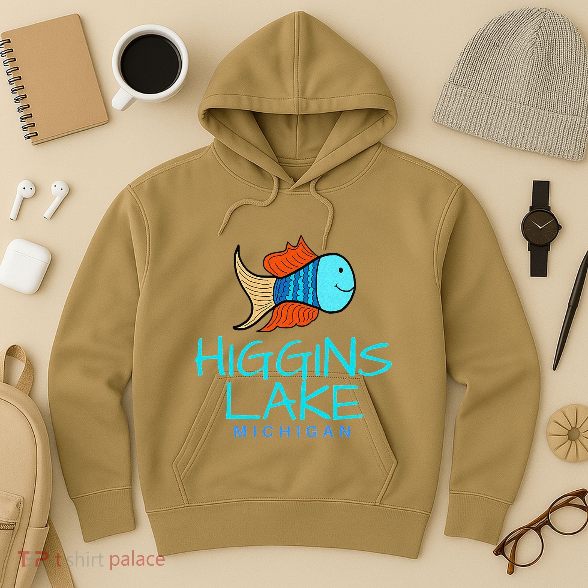 Higgins Lake Michigan , Boaters And Anglers MI Hoodie