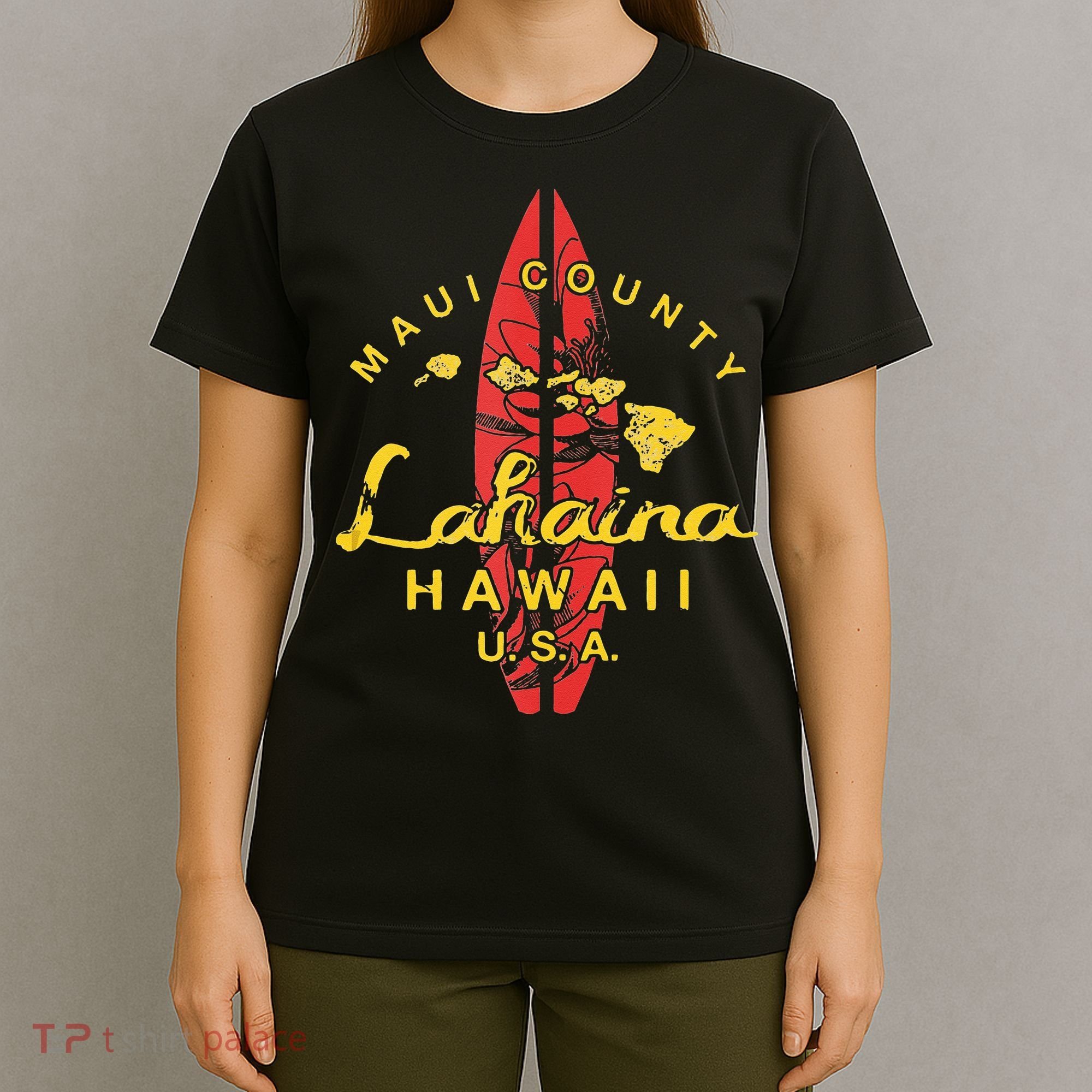 Hawaii Lahaina Maui Vintage Hawaiian Islands Surf T-Shirt