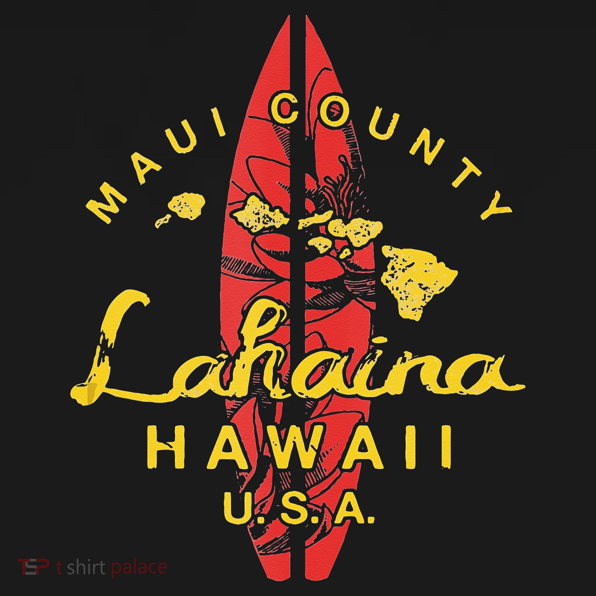 Hawaii Lahaina Maui Vintage Hawaiian Islands Surf T-Shirt