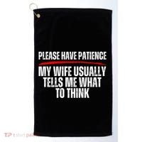 Husband Let Me Ask My Wife From Loving Spouse Funny Married Gift Golf Towel thumb 0