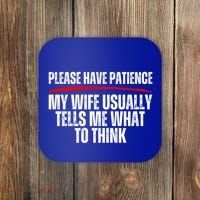 Husband Let Me Ask My Wife From Loving Spouse Funny Married Gift Coaster thumb 0