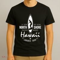 Hawaii Laniakea Oahu Beach North Shore Surfer Pacific Waves T-Shirt thumb 3