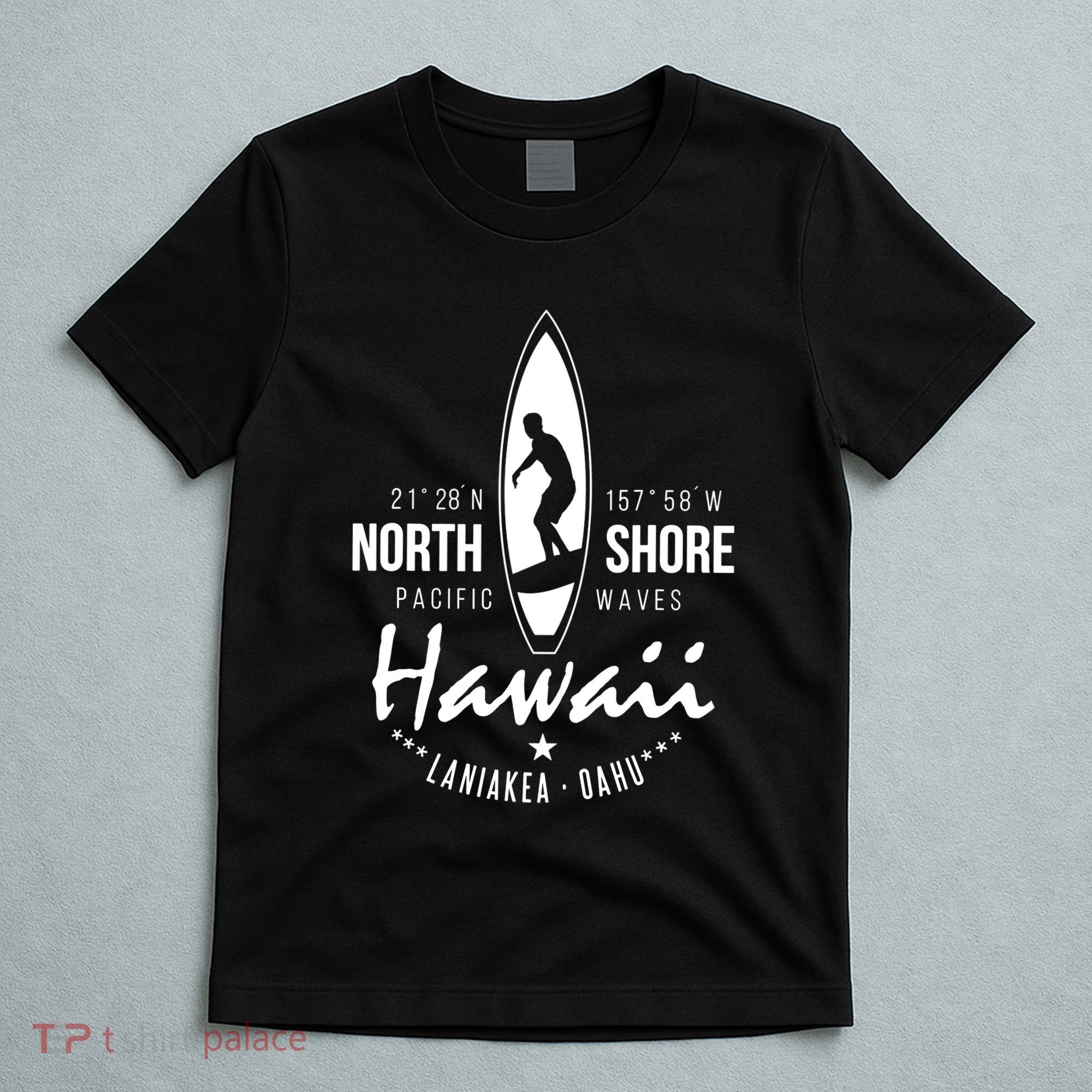 Hawaii Laniakea Oahu Beach North Shore Surfer Pacific Waves T-Shirt