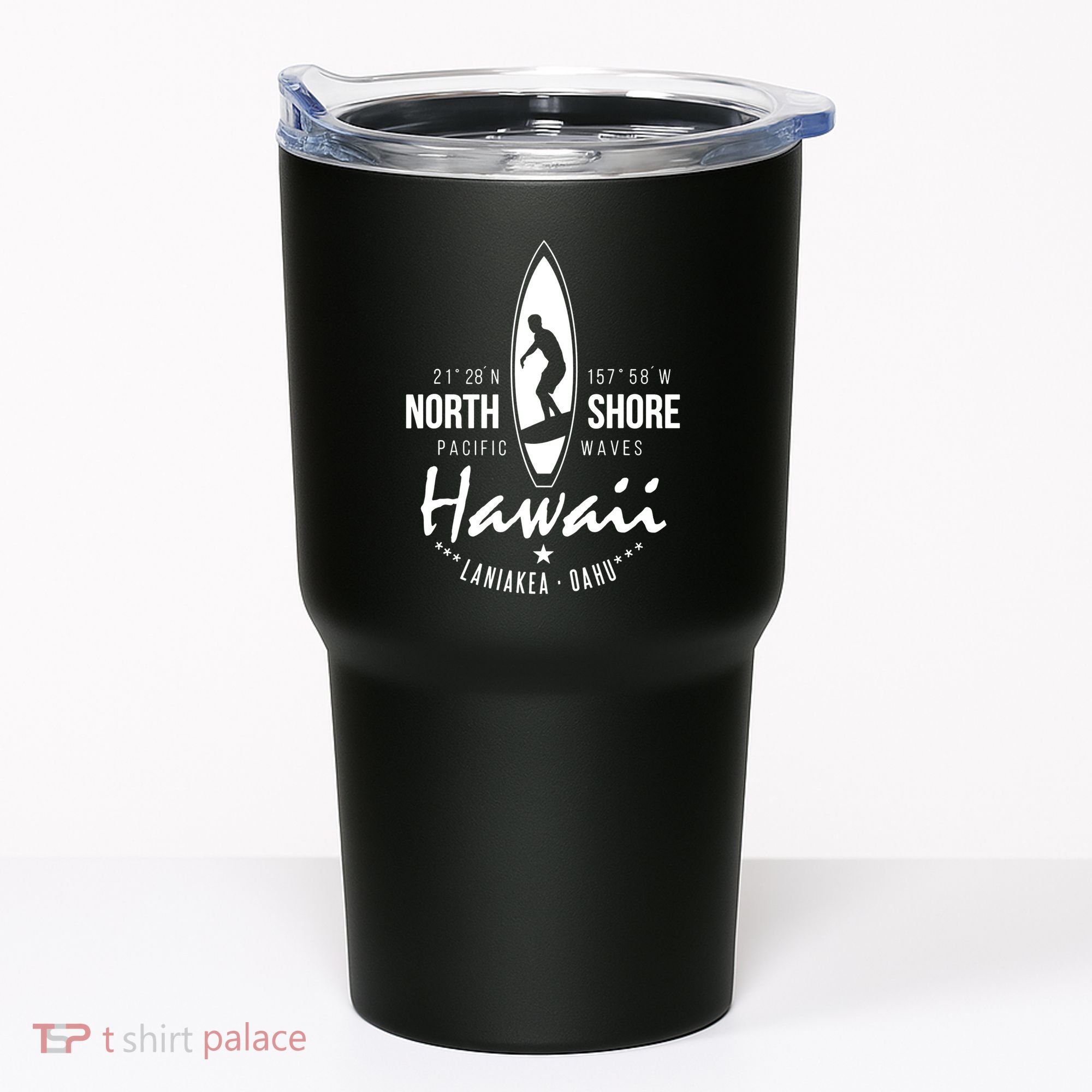 Hawaii Laniakea Oahu Beach North Shore Surfer Pacific Waves Tumbler