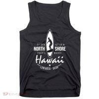 Hawaii Laniakea Oahu Beach North Shore Surfer Pacific Waves Tank Top thumb 0