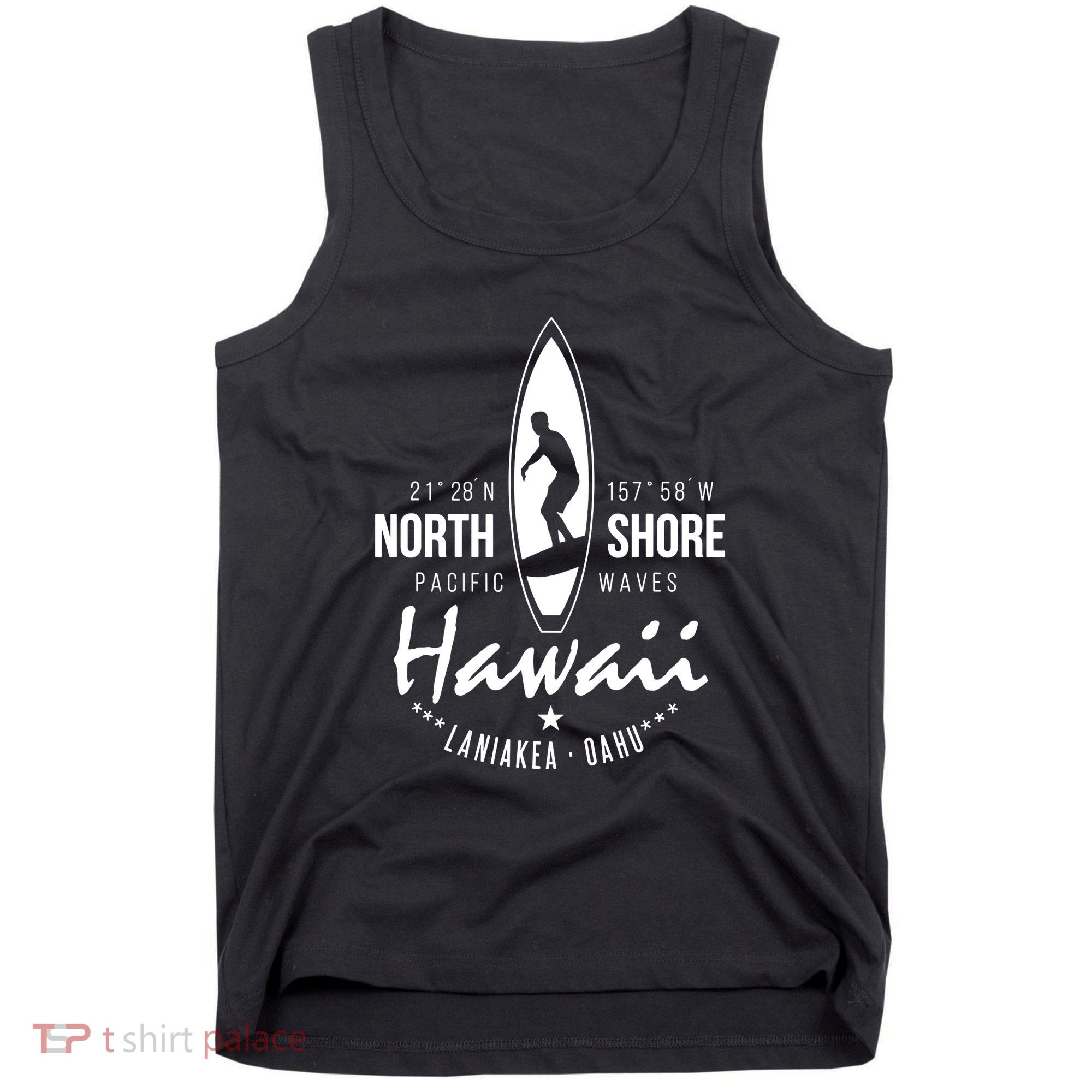 Hawaii Laniakea Oahu Beach North Shore Surfer Pacific Waves Tank Top