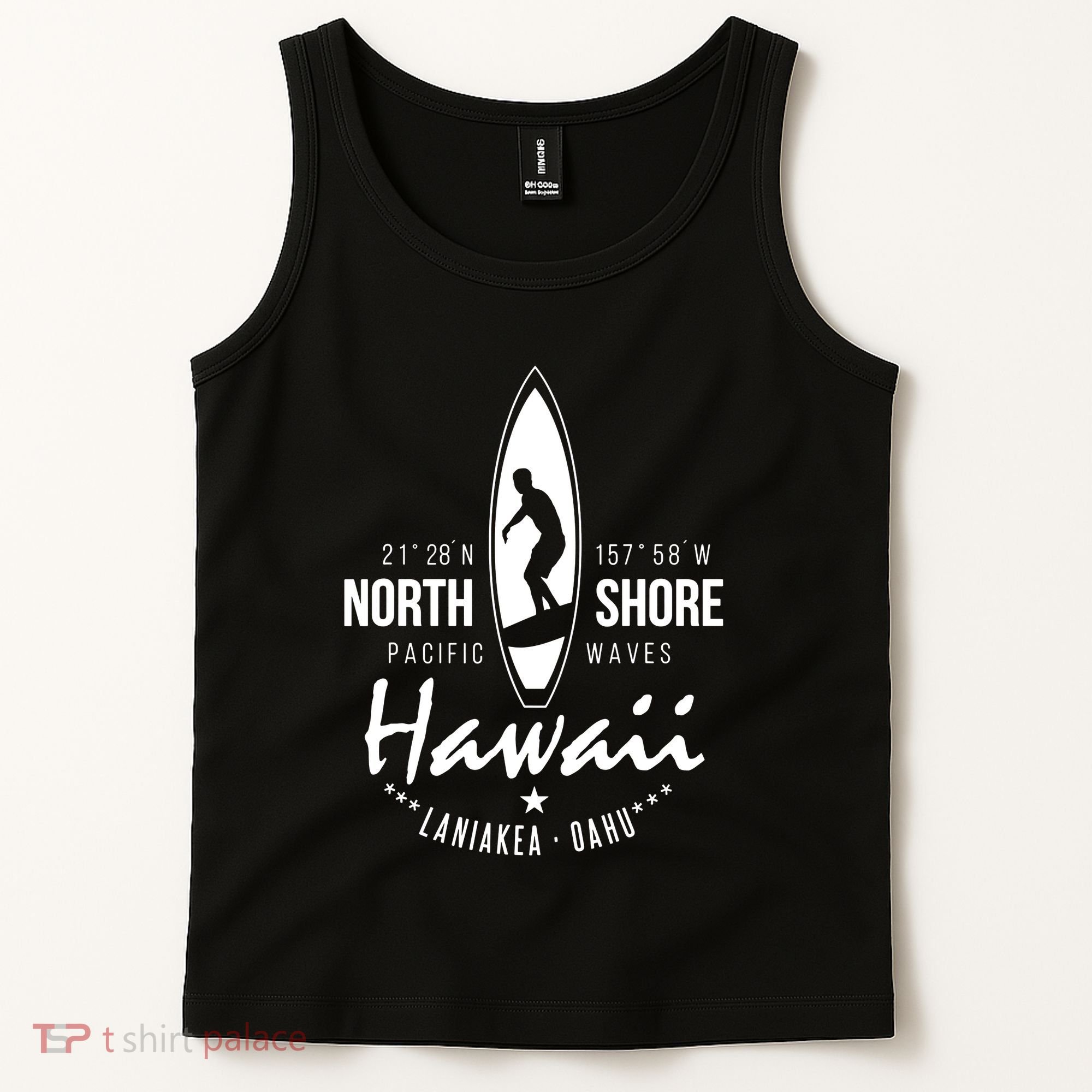 Hawaii Laniakea Oahu Beach North Shore Surfer Pacific Waves Tank Top
