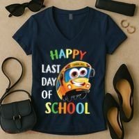 Happy Last Of Day School Bus Driver Teacher Student Parent Women's V-Neck T-Shirt thumb 2