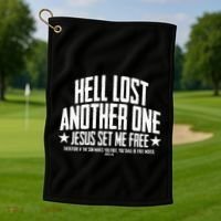 Hell Lost One Jesus Set Me Free John 836 Another Christian Golf Towel thumb 1
