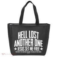 Hell Lost One Jesus Set Me Free John 836 Another Christian Tote Bag thumb 0