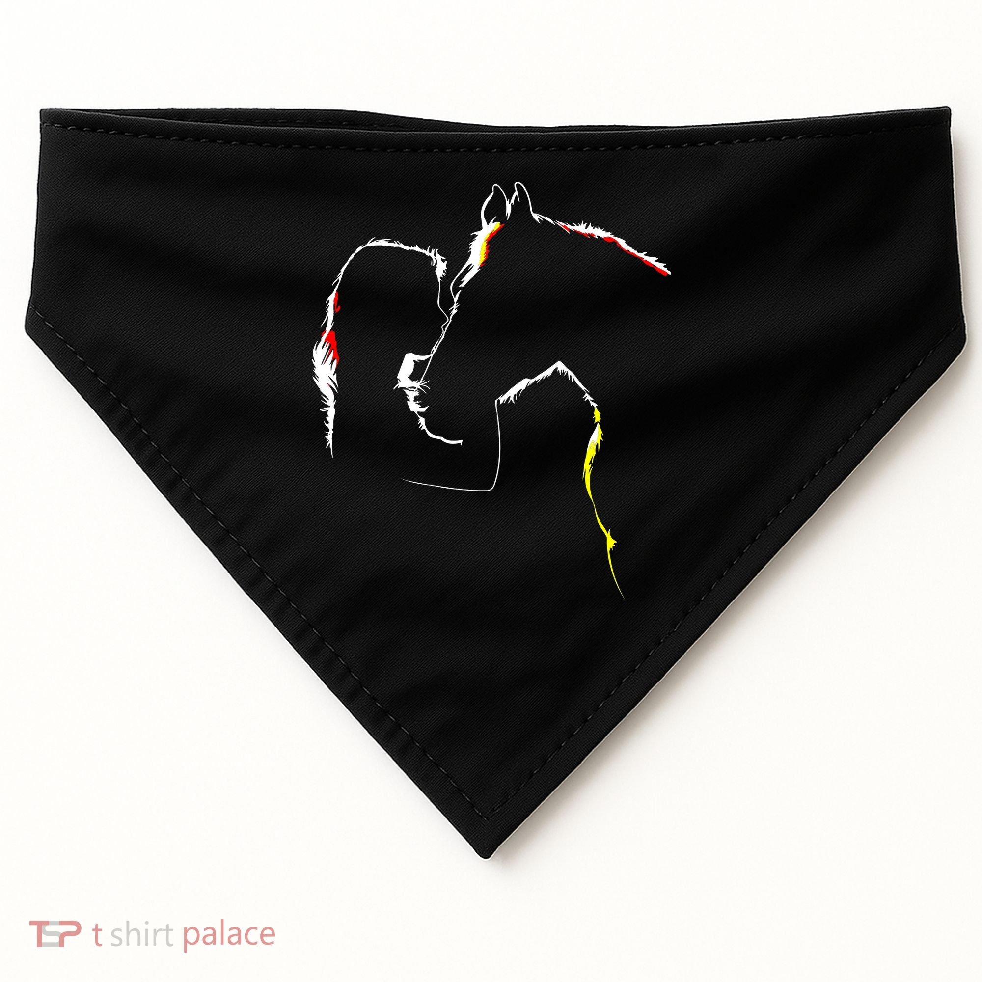 Horse Lover Outline Cute Gift USA-Made Doggie Bandana