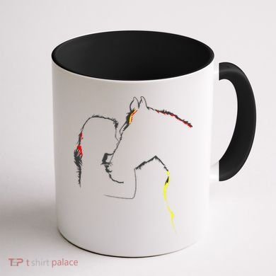 Horse Lover Outline Cute Gift Coffee Mug back