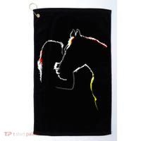 Horse Lover Outline Cute Gift Golf Towel thumb 0