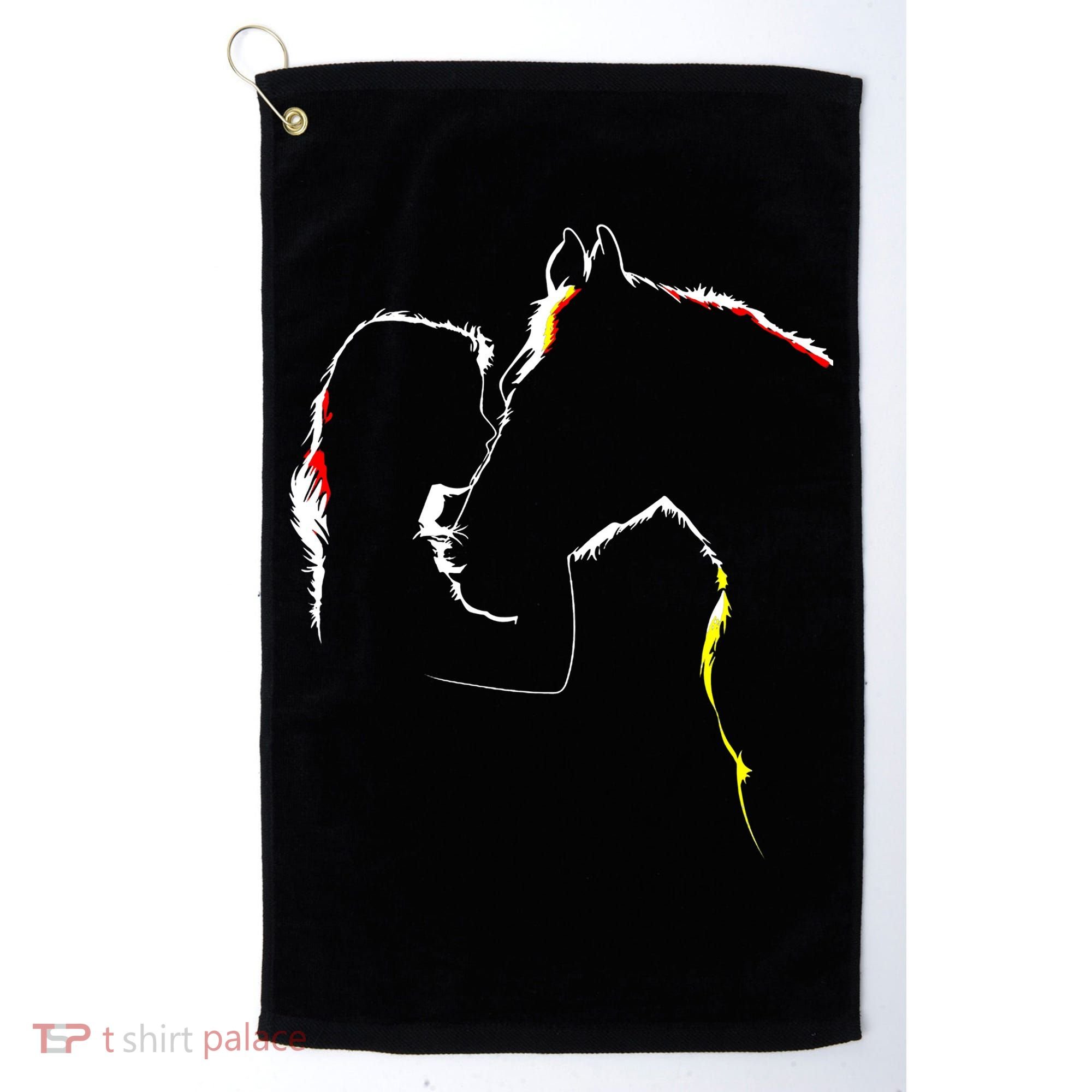 Horse Lover Outline Cute Gift Golf Towel