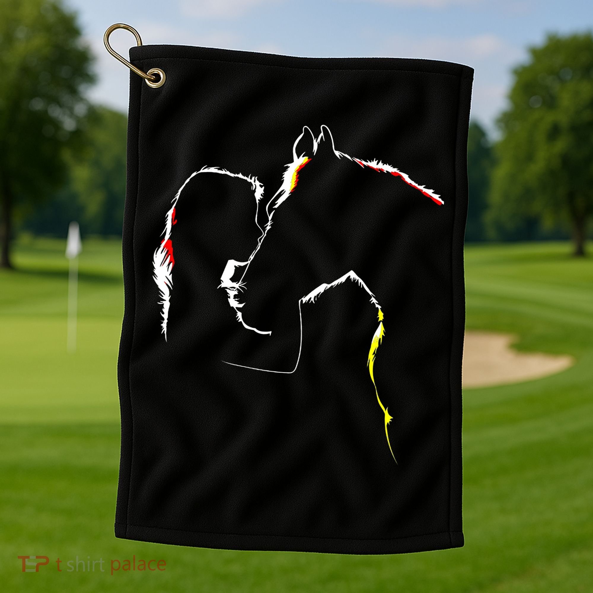 Horse Lover Outline Cute Gift Golf Towel