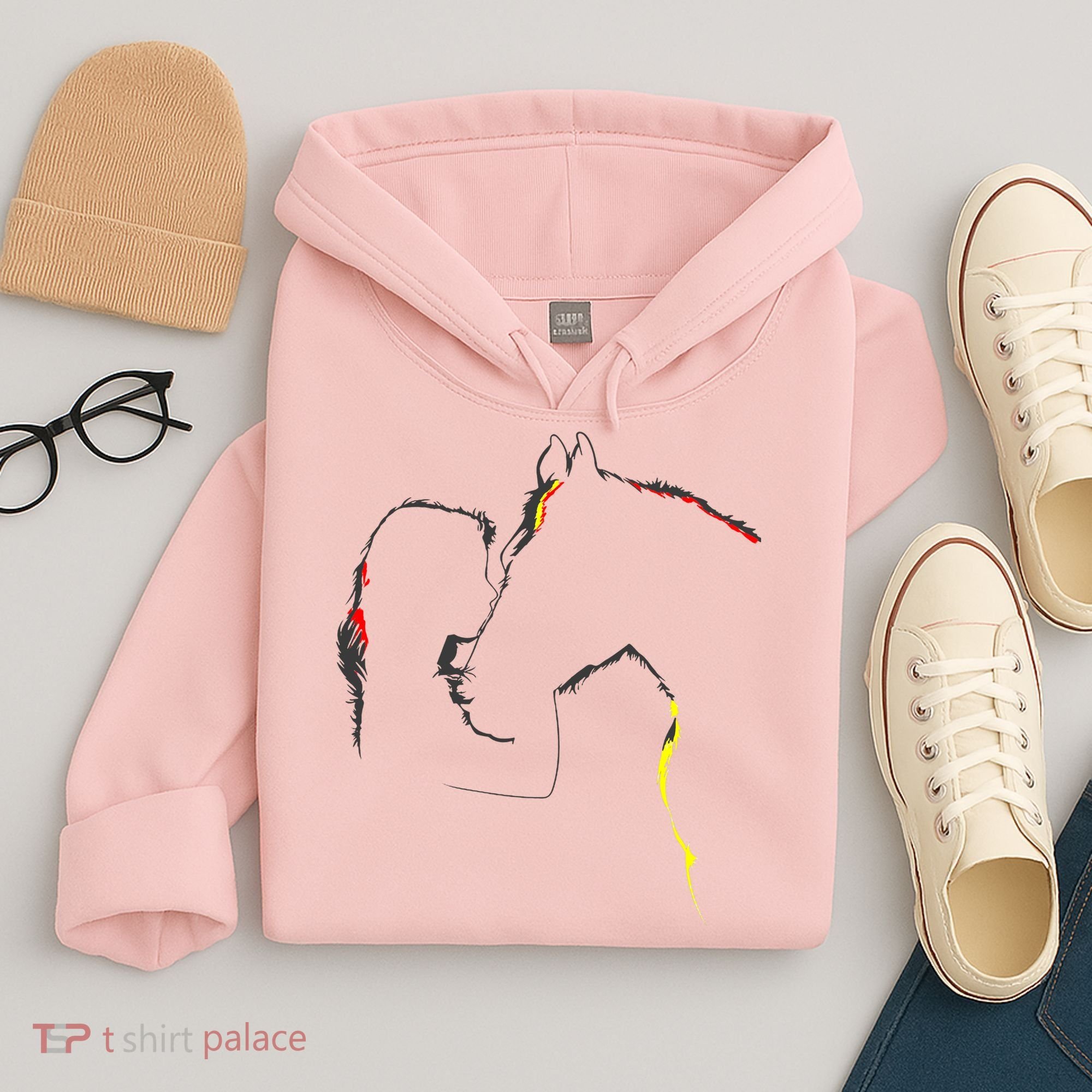Horse Lover Outline Cute Gift Hoodie