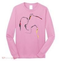 Horse Lover Outline Cute Gift Long Sleeve Shirt thumb 0