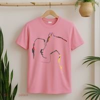 Horse Lover Outline Cute Gift T-Shirt thumb 2