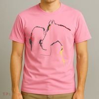 Horse Lover Outline Cute Gift T-Shirt thumb 3