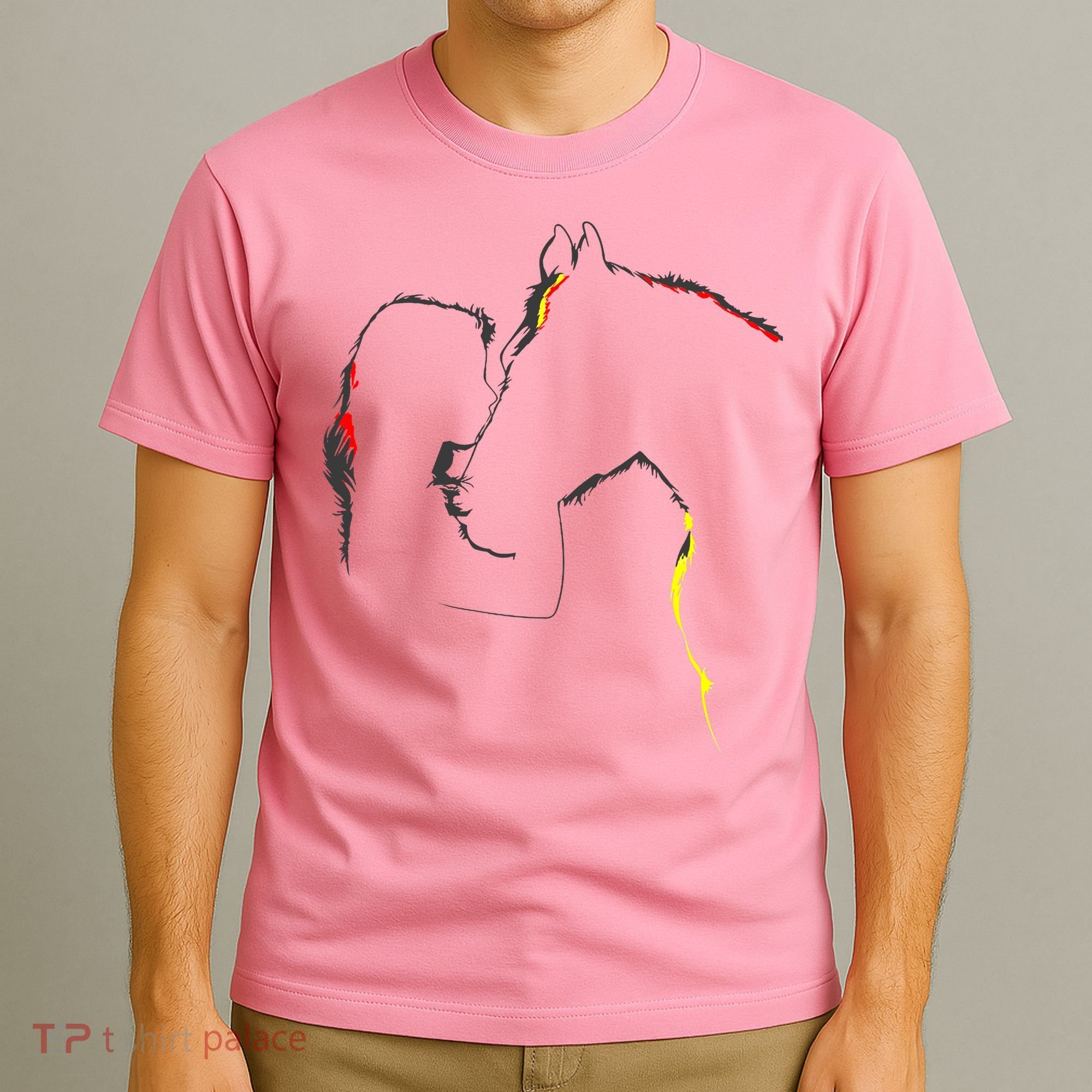Horse Lover Outline Cute Gift T-Shirt