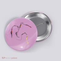 Horse Lover Outline Cute Gift Button thumb 0