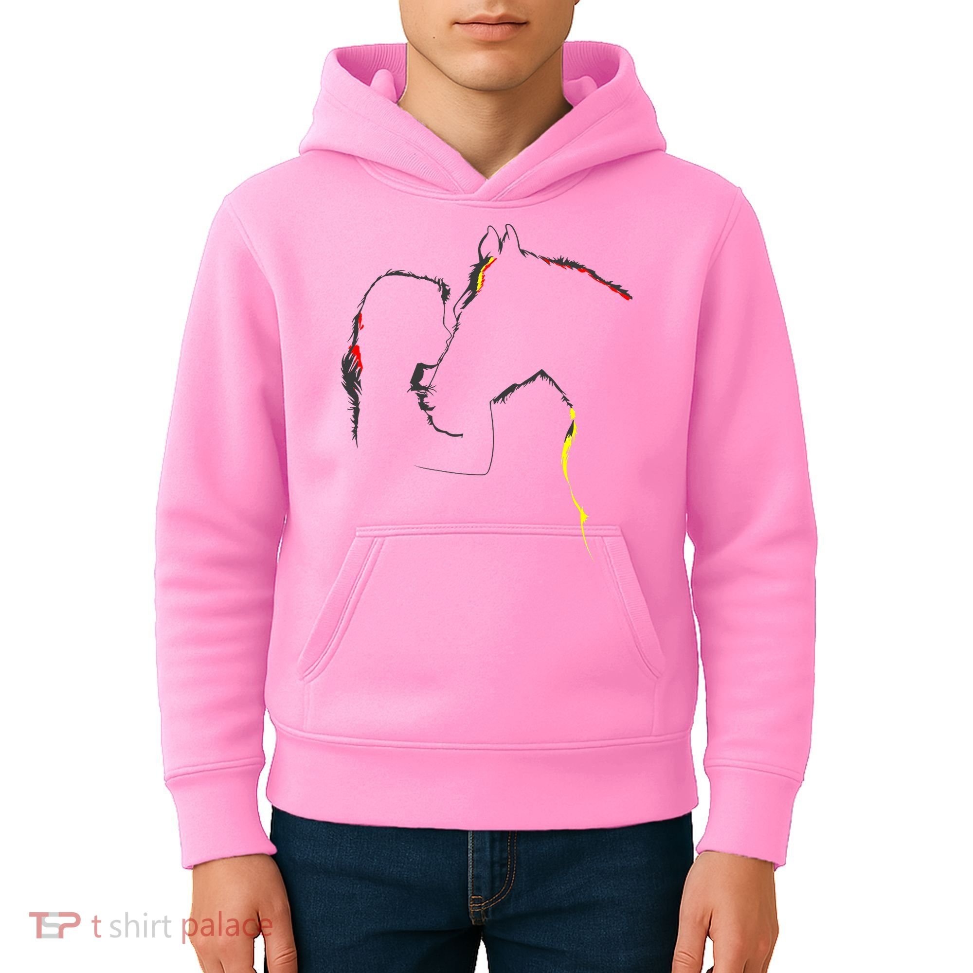 Horse Lover Outline Cute Gift Kids Hoodie