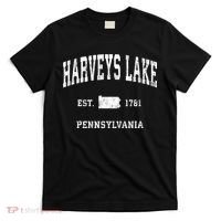 Harveys Lake Pennsylvania Pa Vintage Athletic Black Sports T-Shirt thumb 0